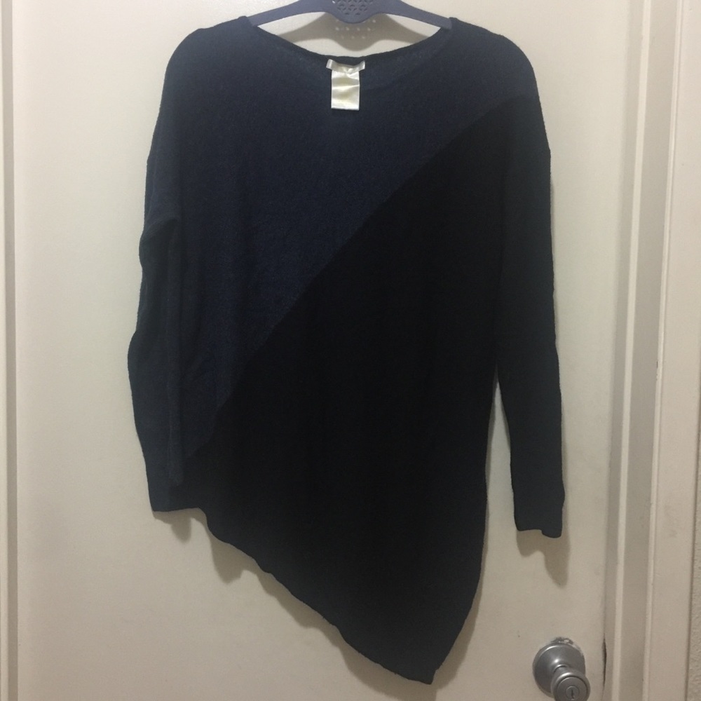 Matty M Long Sleeve Asymmetrical Blouse